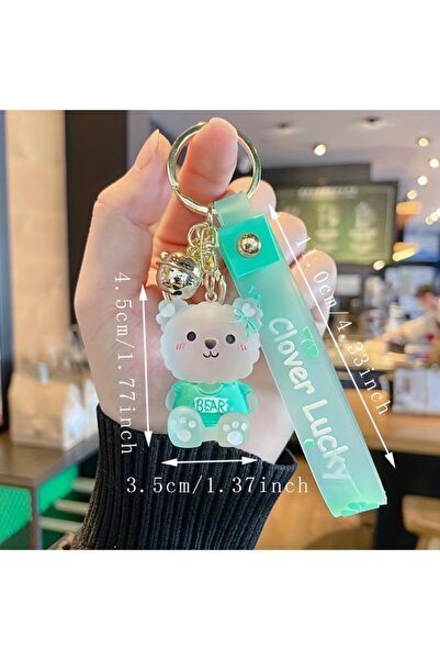 Choice Pink Girl's Jelly Bear Keychain,Cute Cartoon Resin Doll Keychain for G...