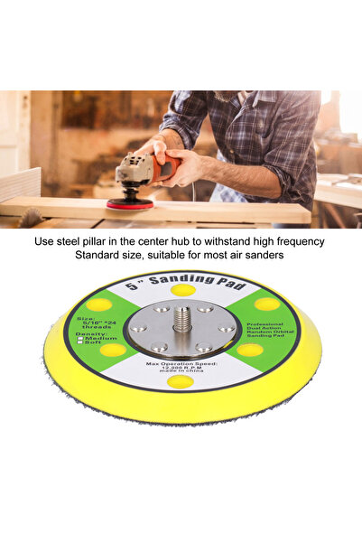 Choice 5in Sanding Pad 5/16‑24 PU Backing Plate Pneumatic Sander Buffer 12000...