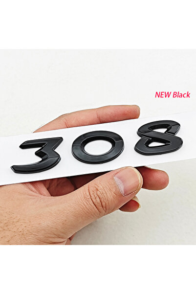Choice1 308 Black New 3D ABS Chrome Black Car Letters Logo 308 Emblem Sticker...