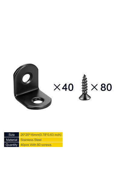 Choice 40 قطعة - 80 برغي، 5/ 24/ 40 قطعة، مجموعة دعامات زاوية من الفولاذ المق...