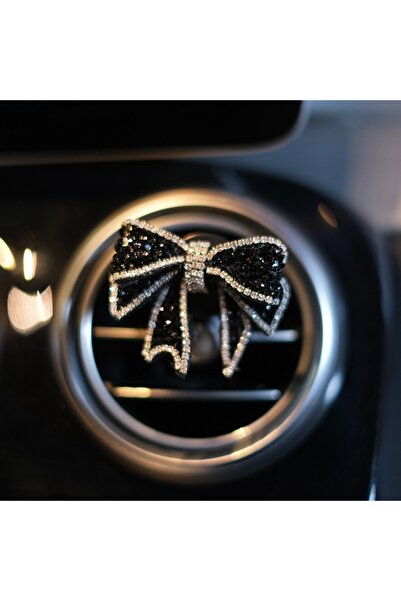 Choice قطعة واحدة سوداء، أو نصف قطعة، مشبك معطر للسيارة على شكل فيونكة، لتزيي...