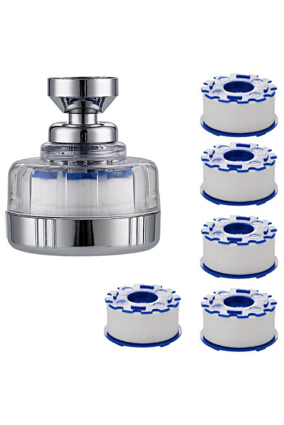 Choice5 قطعة واحدة من 5 فلاتر قطنية، فوهة صنبور مطبخ بزاوية 360 درجة، بخاخ فل...