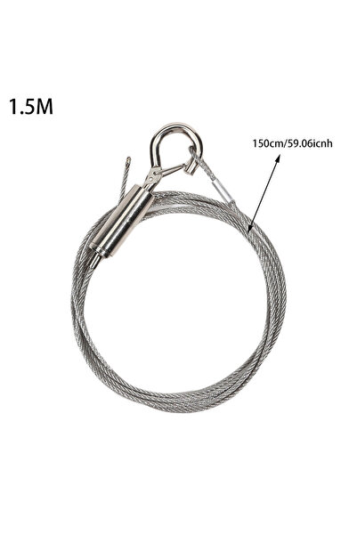 Choice6 Type-B-150cm Adjustable Automatic Wire Rope Spring Hook Clothesline t...