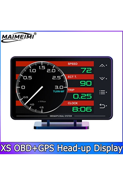 Choice جهاز قياس متعدد الوظائف للسيارة XS OBD+GPS HUD، يشمل عداد السرعة، ودرج...