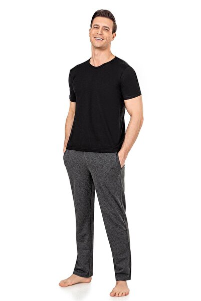 OBJE Men's Anthracite 2-Strand Zippered Long Bottom