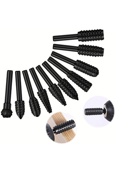 Choice مجموعة من 5 قطع من رؤوس المثقاب الدوارة السوداء لنحت الخشب، مقاس 6 مم ...