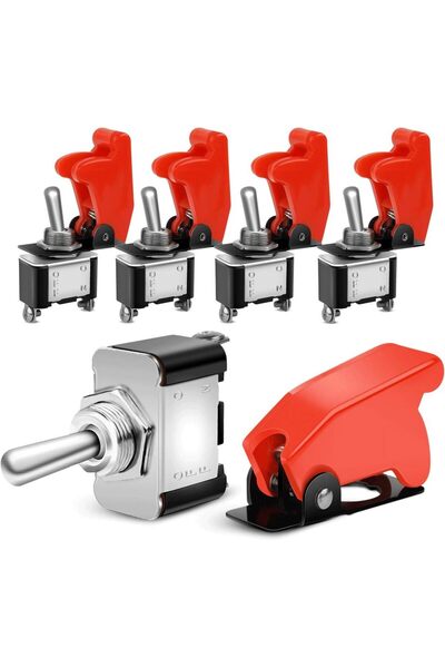 Choice 5 قطع من مفاتيح التبديل المتأرجحة شديدة التحمل 12 فولت 20 أمبير بغطاء ...