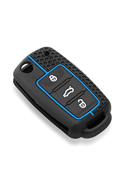 Choice غطاء مفتاح سيارة سيليكون أنيق من بلو لاين، قطعة واحدة، مناسب لسيارات ف...