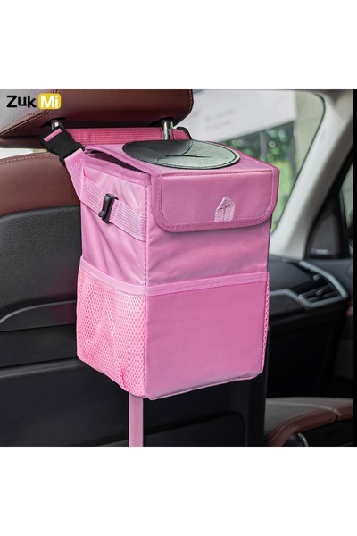 Choice Pink Car Trash Can with Lid - Leakproof Trash Bin Car Garbage Can, Col...