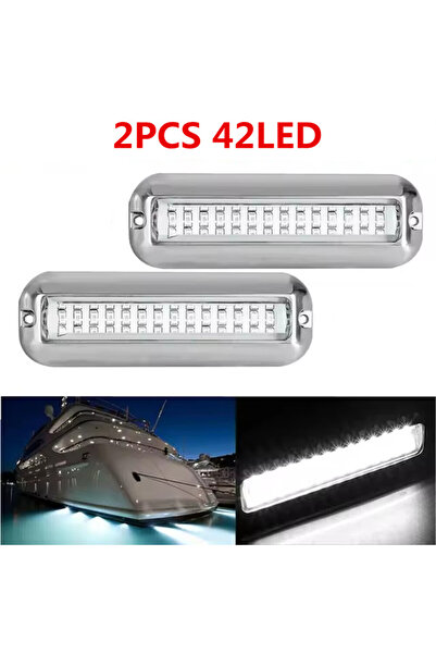 Choice قطعتان من مصابيح LED بيضاء 42/27/42 LED تحت الماء للقوارب، مصابيح LED ...