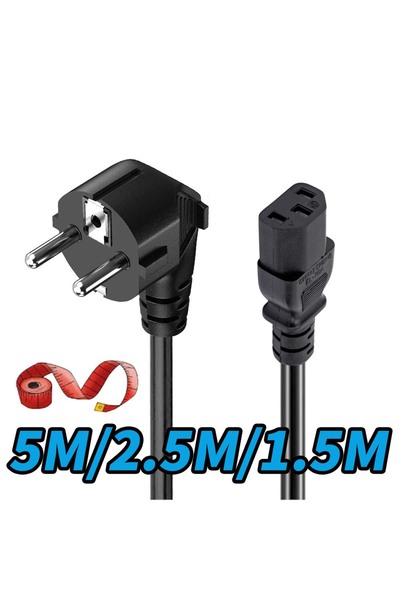 choice2 سلك طاقة أوروبي بطول 2.5 متر، مزود بقابس ثلاثي الأطراف، كابل تمديد طا...