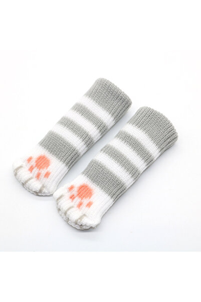 Choice 16 قطعة من جوارب أرجل الكراسي والطاولات بتصميم قطة لطيفة باللونين الرم...