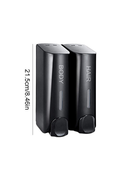 Choice موزع مزدوج الرأس سعة 350 مل للاستحمام واللوشن، مقاوم للماء، مع عبوة لج...