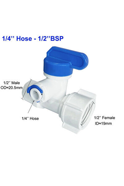 Choice1 Other 1I4 1/2'' Thread to 1/4 3/8 Tube Water Adapter RO Feed Ball Val...