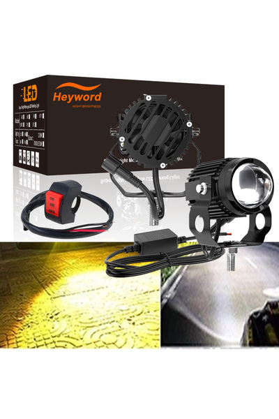choice2 مصباحان أماميان للدراجات النارية من نوع Switch Heyword ثنائي اللون با...
