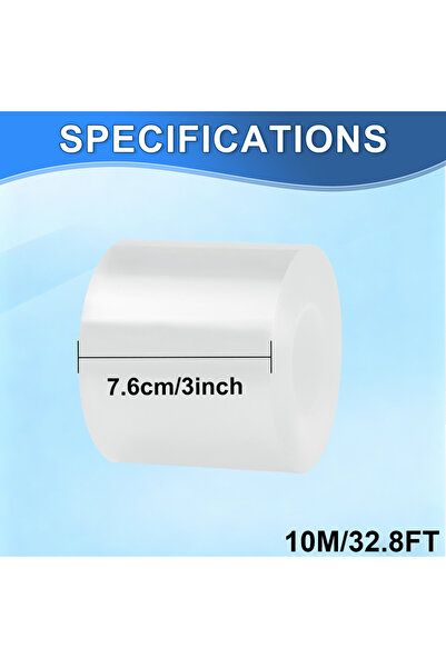 Choice شريط مانع لتسرب الهواء شفاف للنوافذ، مقاس 7.6 سم × 10 م، معجون عازل لل...