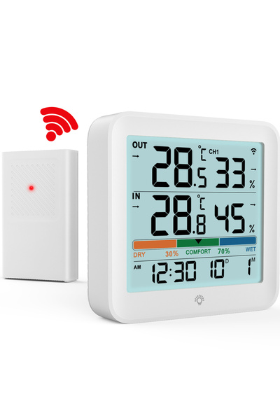 Choice WHITE 2025 New Digital Thermometer Hygrometer Indoor Outdoor, LCD Wire...