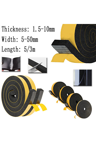 Choice19 شريط لاصق إسفنجي مفرد الجانب، 5 × 10 مم، طول 5 أمتار، مصنوع من إسفنج...