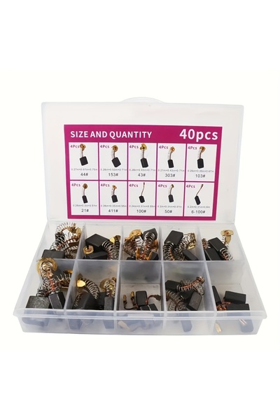 Choice 40 Pieces 40Pcs Carbon Brush Set, 10 Models, 4 Pieces of Each Model, S...
