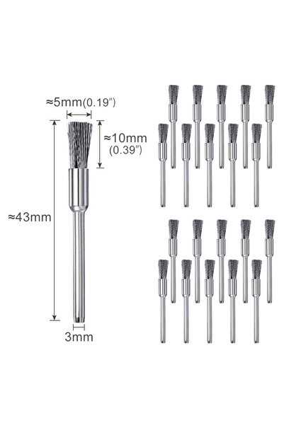 Choice مجموعة فرشاة سلكية فولاذية XCAN مكونة من 20 قطعة، بقطر 3.0 مم، وفرشاة ...
