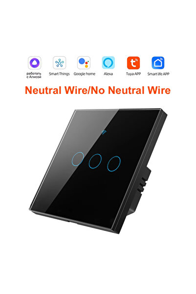 Choice3 black 3 gang 1 2 3 4 Gang WiFi RF 433mhz Touch Wall Light Smart Wirel...