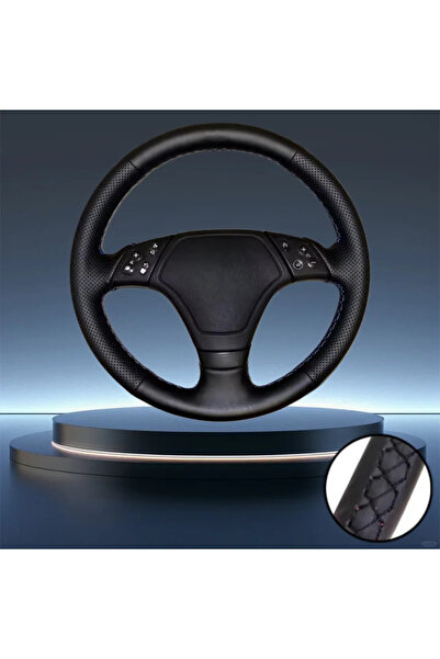 Choice Black Thread Hand-Stitching Black Steering Wheel Cover Soft Artificial...