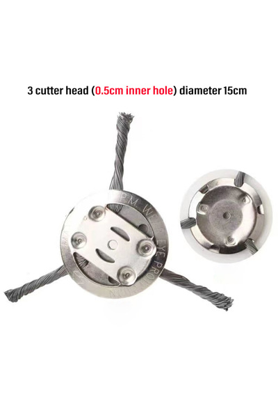 Choice فرشاة إزالة الأعشاب الضارة بثلاثة رؤوس، رأس جزازة عشب بعجلة سلكية فولا...