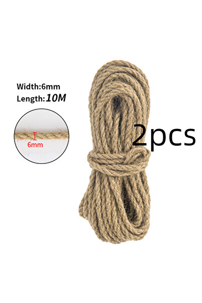 Choice قطعتان من حبل السيزال الطبيعي من الجوت (10 أمتار) بقطر 6 مم، مناسبتان ...