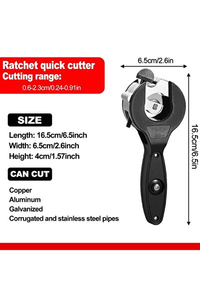 Choice 6mm Ratcheting Tubing Cutter 8-29mm Universal Pipe Cutter Stainless St...