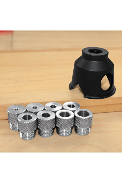 Choice دليل حفر رأسي من الألومنيوم الأسود 3-10 مم مع 8 جلبات فولاذية - محدد م...