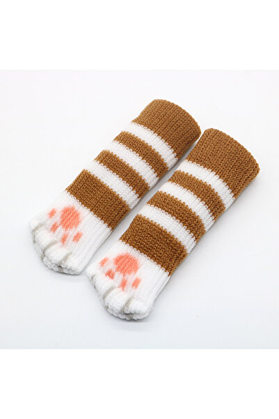 Choice 16 قطعة من جوارب أرجل الكراسي والطاولات بتصميم قطة لطيفة باللونين الأص...