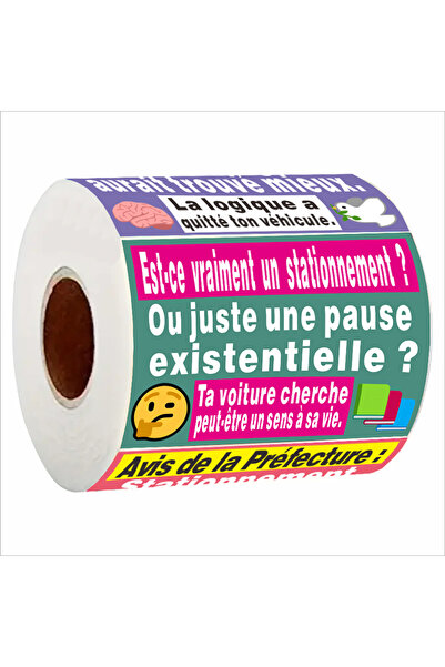 Choice WHITE 150 Pcs Funny French Parking Warning Stickers - Matte Finish, 7x...