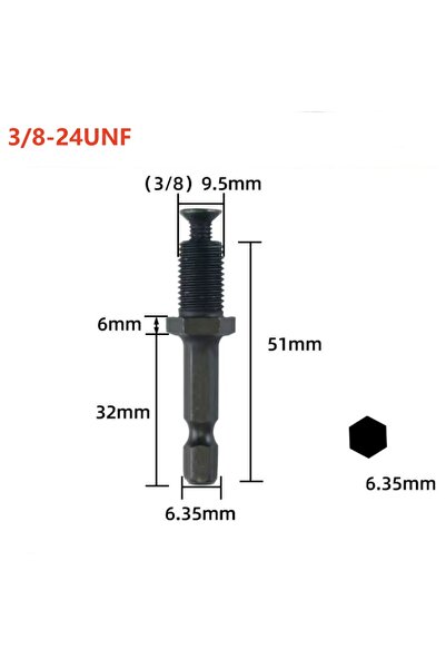 Choice محول مربع 9.5 بوصة، محول تغيير سريع لظرف المثقاب، خيط 1/2-20UNF، خيط 3...