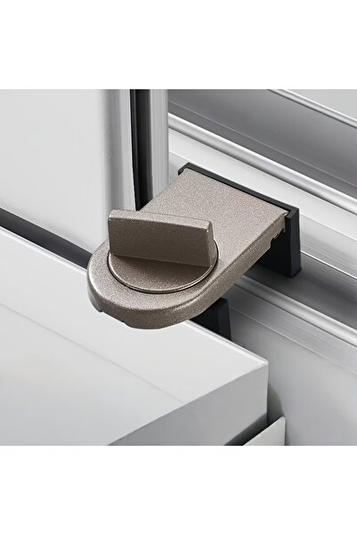 Choice قفل باب منزلق بني اللون، قطعة واحدة، لا يحتاج إلى ثقب، قفل أمان للأطفا...