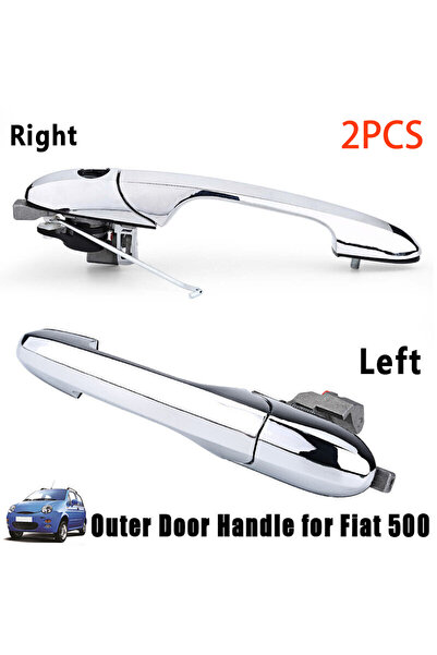 choice2 قطعتان من مقابض الأبواب الخارجية المطلية بالكروم لسيارة فيات 500 مودي...
