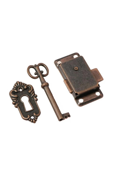 Choice1 Red bronze Antique Door Lk Drawer Jewelry Box Cabinet Wardrobe Cupboa...