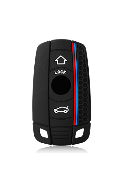 Choice Black Red Blue Line Silicone Car Key Case Cover For BMW E60 E61 E70 E8...