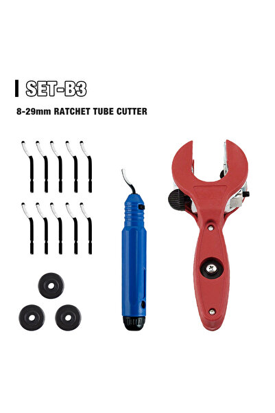 Choice6 قاطع أنابيب بسقاطة 8-29 مم SET-B3، أداة قطع يدوية 2 في 1، قاطع أنابيب...