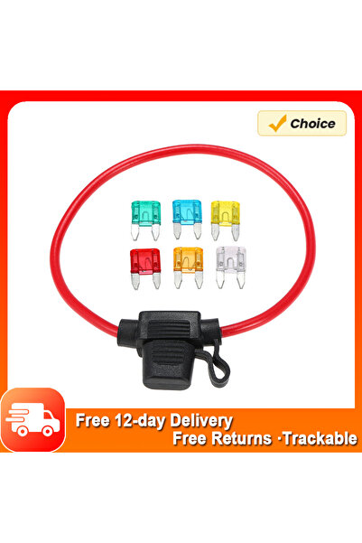 Choice حامل فيوزات صغير مدمج للسيارات بجهد 12 فولت، مزود بغلاف مقاوم للرذاذ، ...