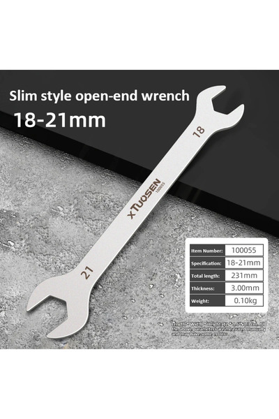 Choice11 18-21mm Ultra-thin Double Open End Wrench Dual Purpose Spanner for B...