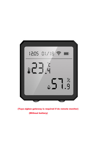 Choice مستشعر درجة الحرارة والرطوبة Zigbee TH01Z أسود اللون بتقنية ZigBee مع ...