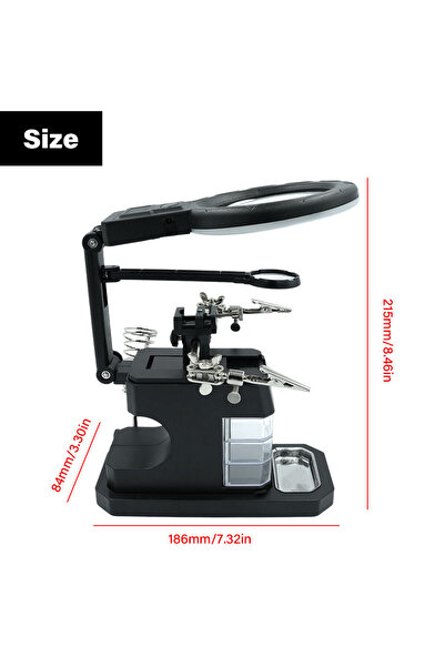 Choice black Welding Magnifying Glass LED Light Auxiliary Clip loupe Magnifie...