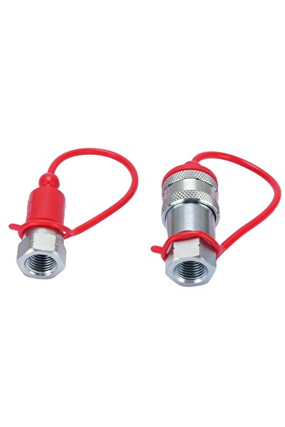 Choice مجموعة وصلات هيدروليكية سريعة التوصيل فضية حمراء مقاس 1/4 بوصة، قطعتان...