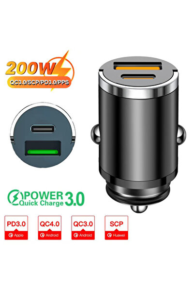 Choice شاحن سيارة صغير بتقنية الشحن السريع QC PD QC3.0 PD، يعمل بجهد 12-24 فو...