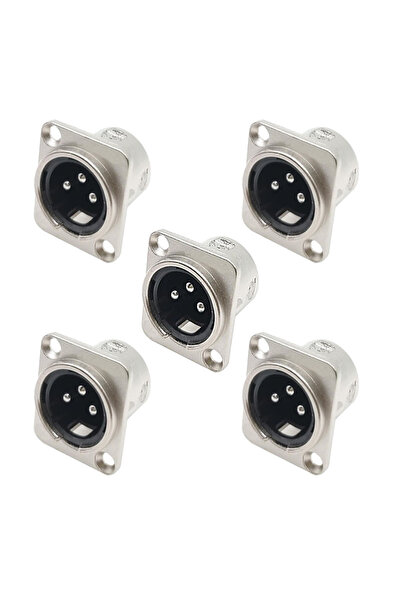 Choice1 5 قطع موصلات صوتية فضية ثلاثية الأطراف ذكر و5 قطع موصلات صوتية XLR ثل...