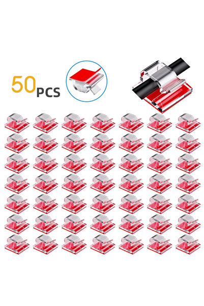 choice2 50 قطعة من مشابك تنظيم الكابلات الشفافة، حامل إدارة الأسلاك، واقي مشب...