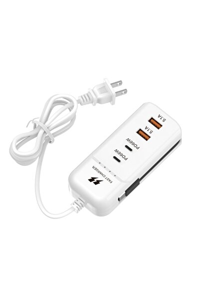 Choice1 US Multiple Ports Power Strip 2USB & 2PD Type C Smart Patch Panel Cha...