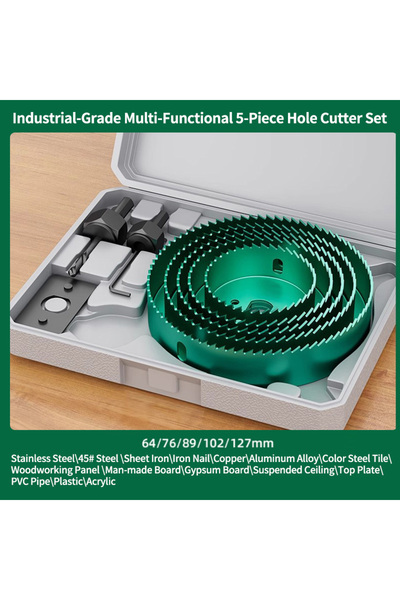Choice مجموعة مناشير ثقب GREENRY بقطر 64-127 مم، مزودة بكأس منشار، وريشة حفر ...