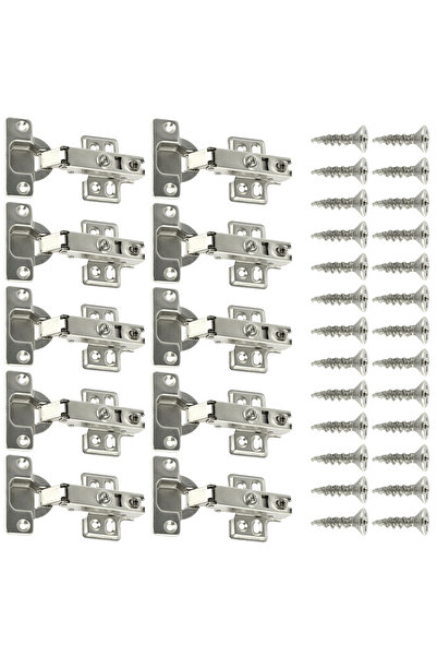 Choice 10 قطع أو 20 قطعة من مفصلات الخزائن الفولاذية بزاوية 95°-105°، بدون ثق...