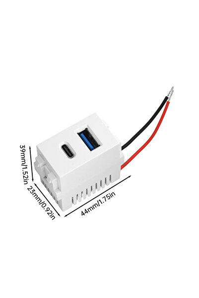 Choice وحدة طاقة بيضاء USB+Type C، لوحة شحن للهواتف المحمولة 220 فولت، محول 5...